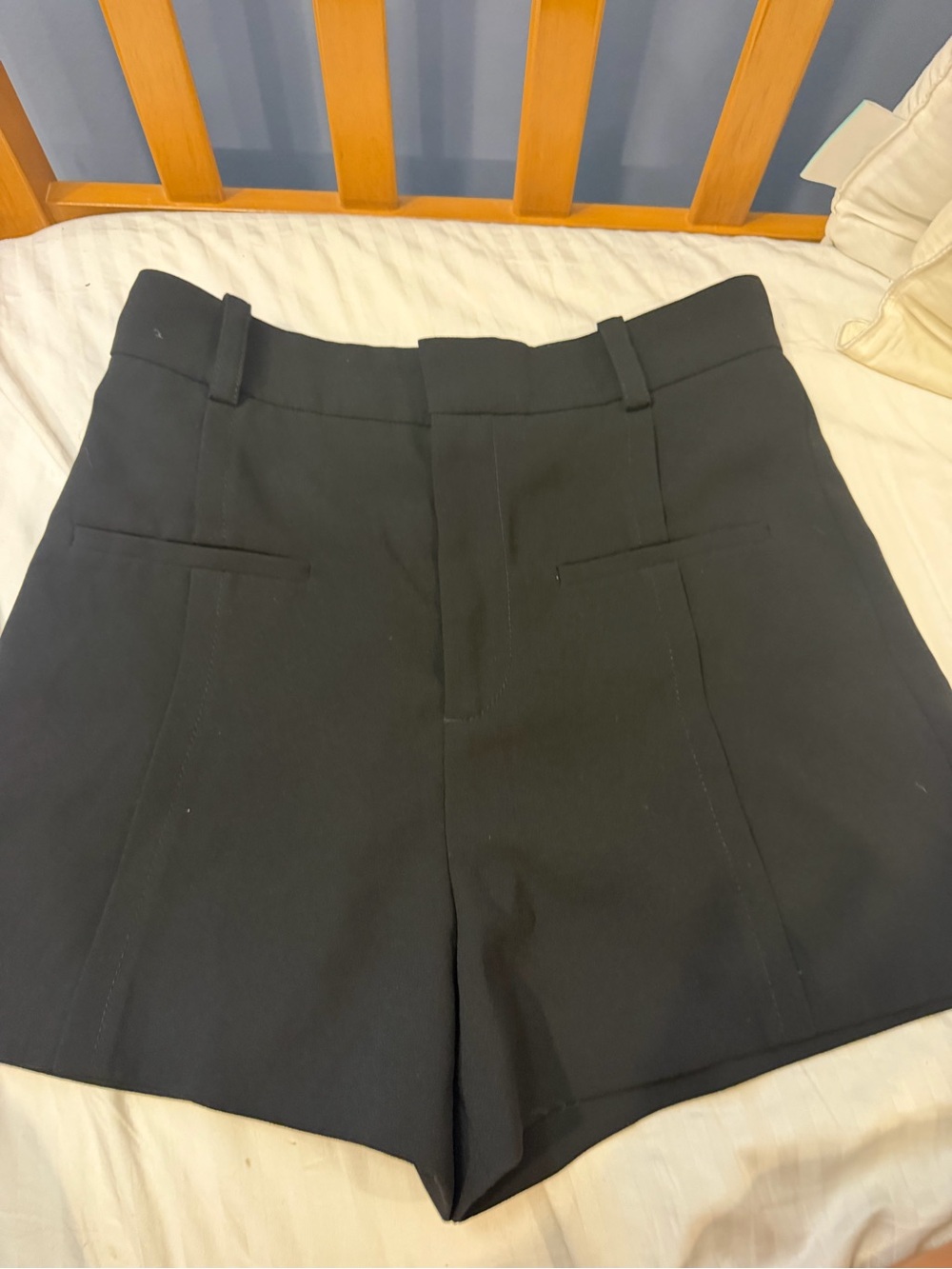Zara Black High-Waist Tailored Shorts